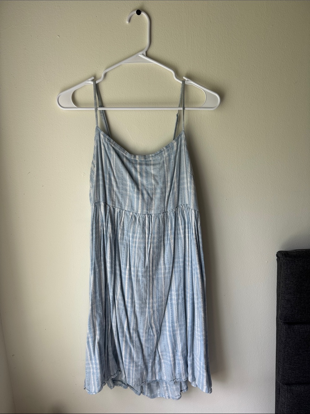 American Eagle Light Blue Striped Sundress - Spaghetti Strap